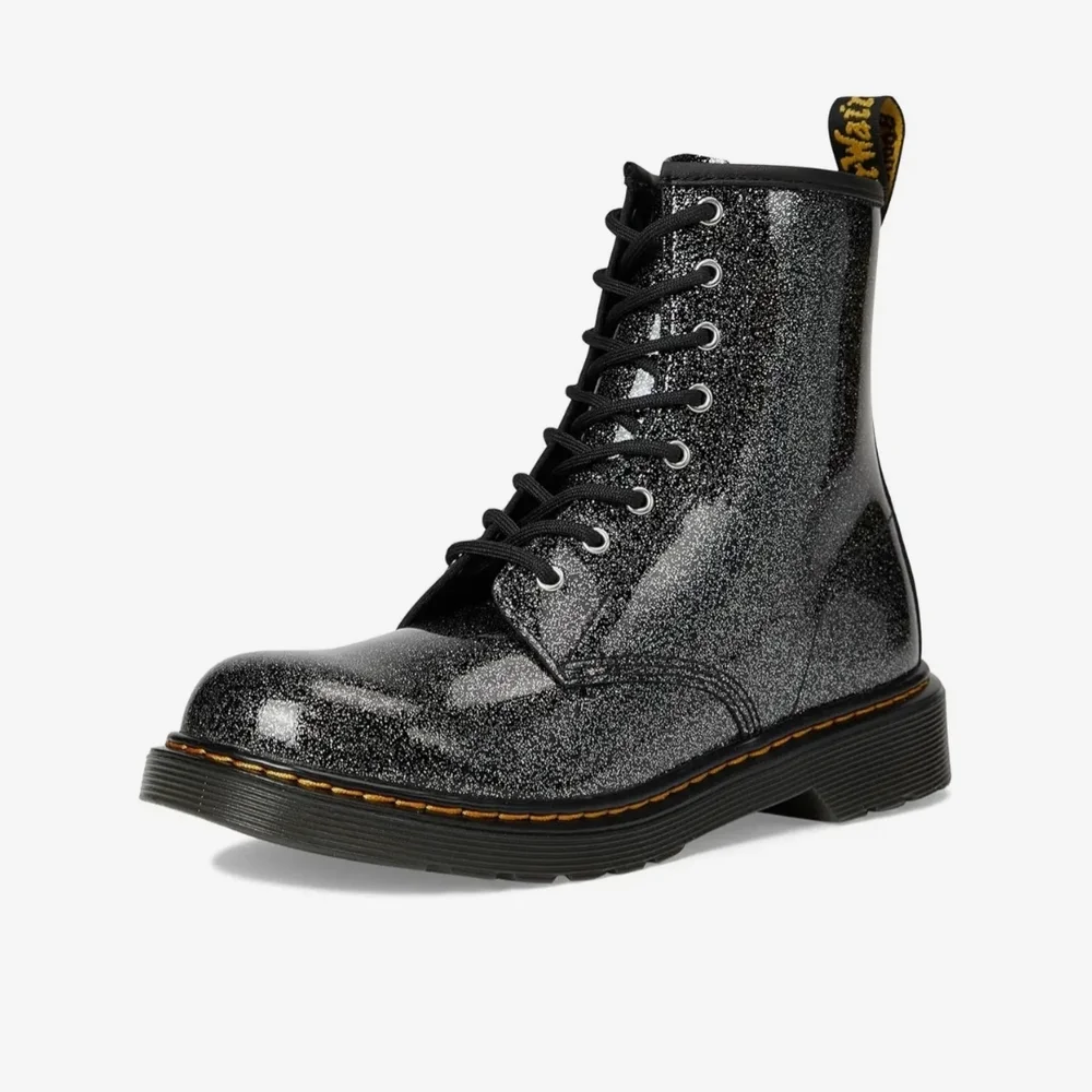 Dr. Martens 1460 Pascal Black Glitter Ankle Boots Girls Size 5 NWT Docs Juniors
